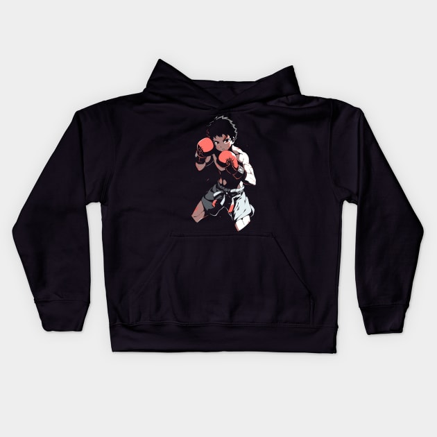 Muay Thai Anime Retro Kids Hoodie by Trippycollage